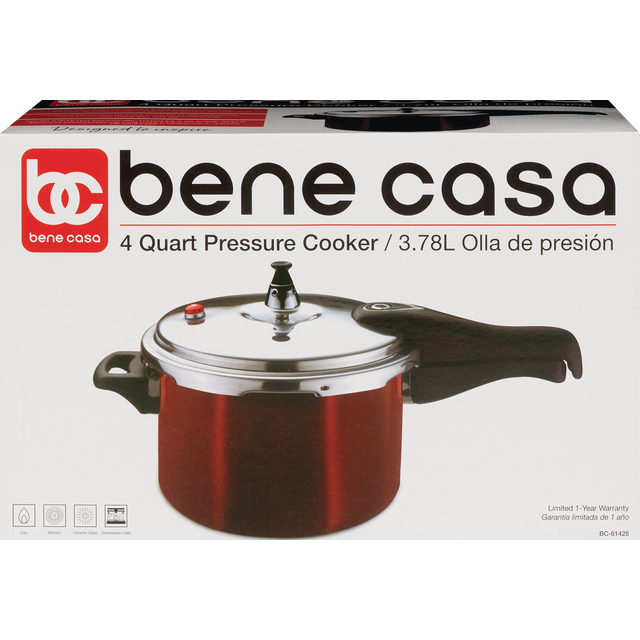 slide 1 of 1, BC Red Aluminum Pressure Cooker, 4qt, 1 ct