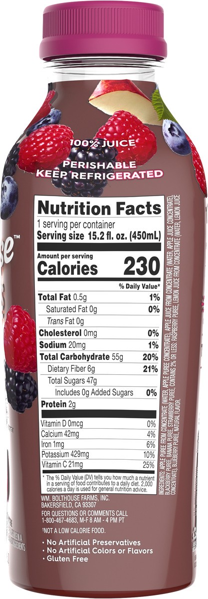 slide 7 of 13, Bolthouse Farms Fruit Juice Smoothie, Berry Boost, 15.2 fl. oz. Bottle, 15.2 oz