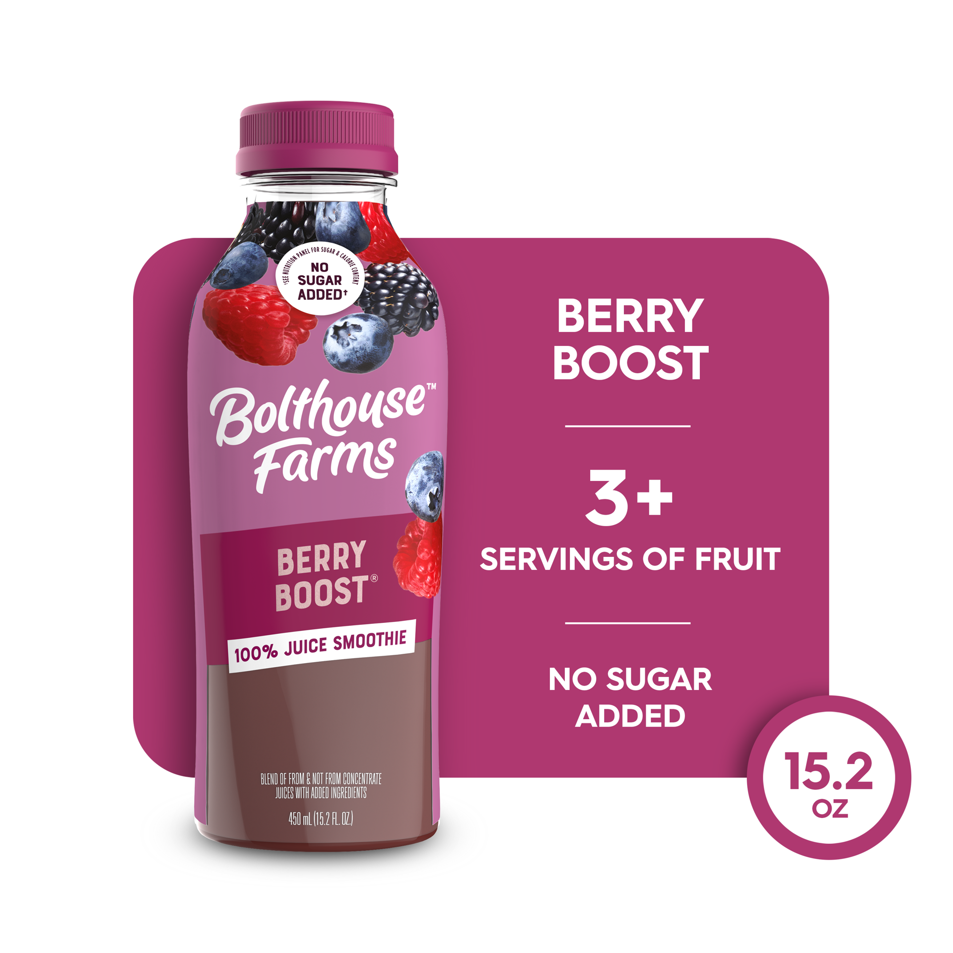 slide 1 of 13, Bolthouse Farms Fruit Juice Smoothie, Berry Boost, 15.2 fl. oz. Bottle, 15.2 fl oz