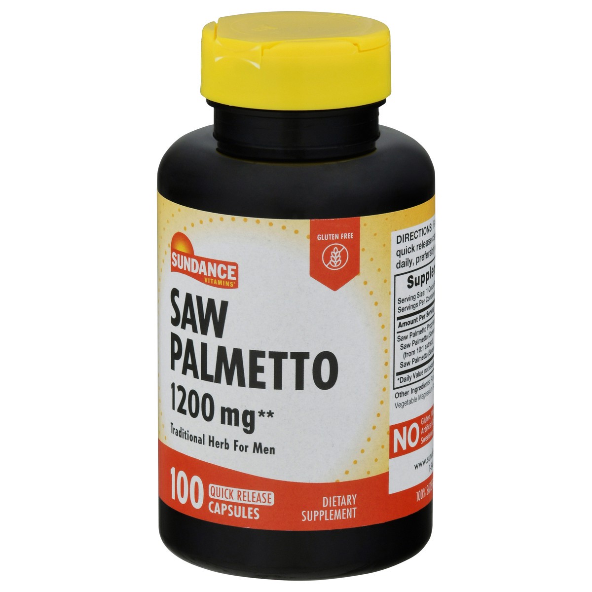 slide 3 of 9, Sundance Vitamins 1200 mg Saw Palmetto 100 Capsules, 100 ct