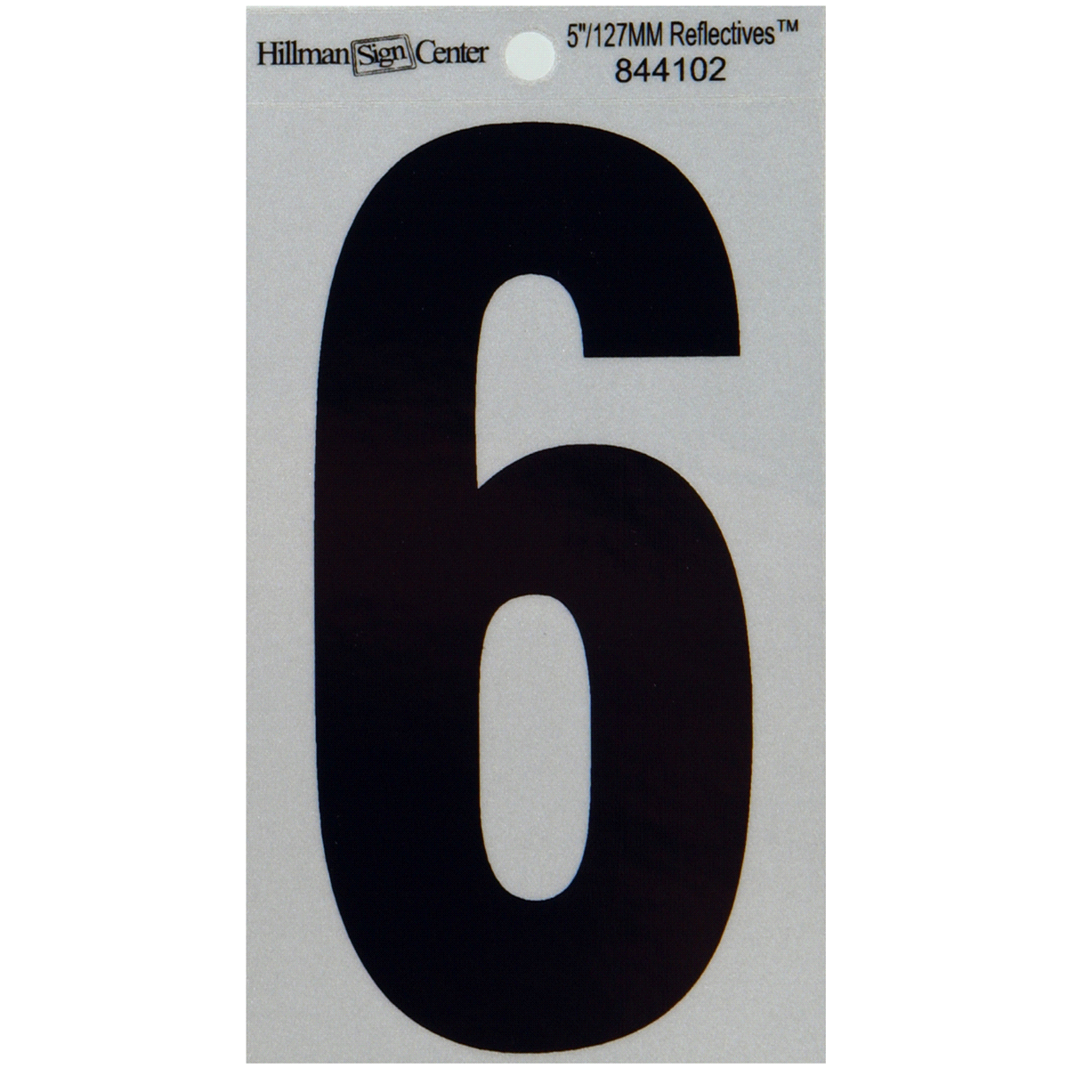 slide 1 of 1, Hillman Black and Silver Reflective Adhesive Number 6, 1 ct