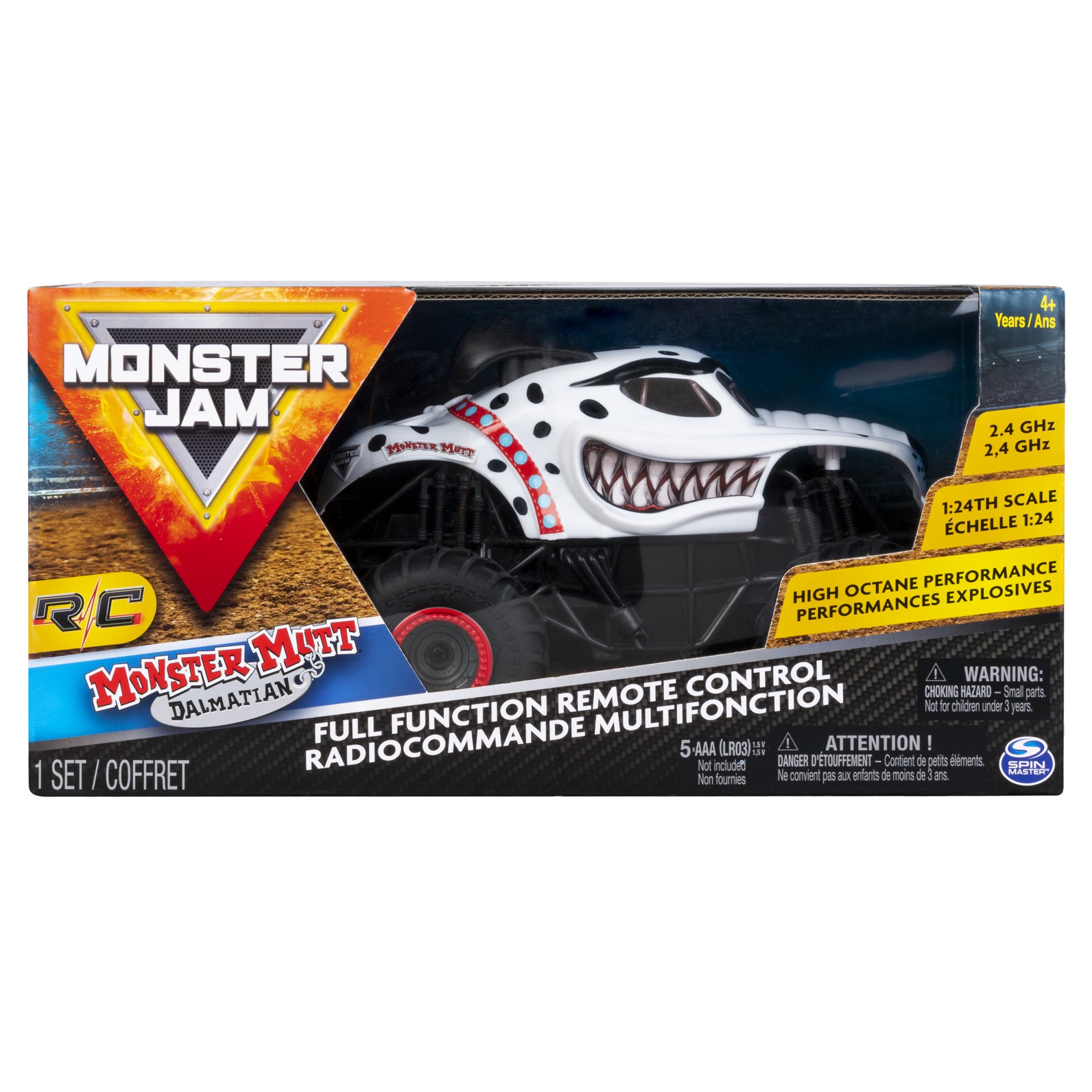 slide 4 of 5, Monster Jam, Remote Control Monster Truck, 1:24 Scale (Styles May Vary), 1 ct