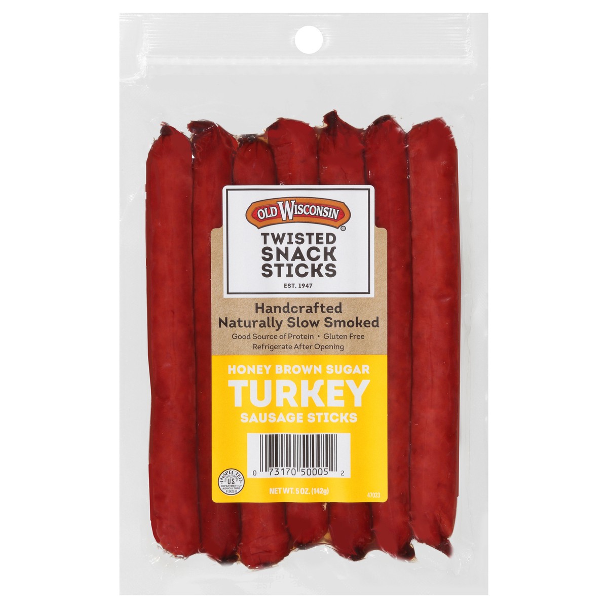 slide 1 of 6, Twisted Snack Sticks Honey Brown Sugar Turkey Sausage Sticks 5 oz. Pack, 5 oz