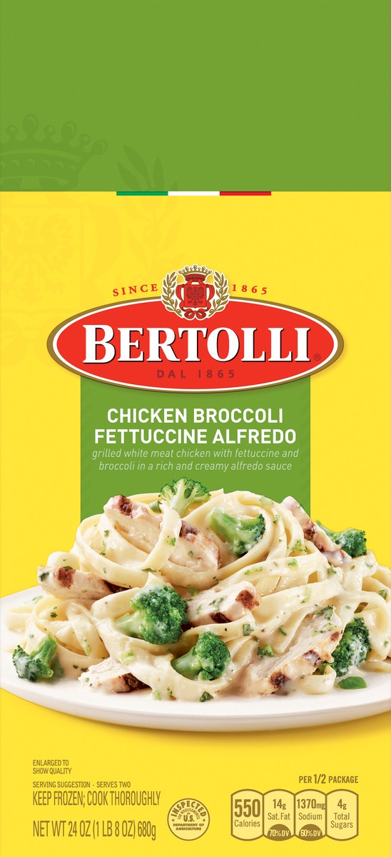 slide 1 of 2, Bertolli Chicken Broccoli Fettuccine Alfredo 24 oz, 22 oz