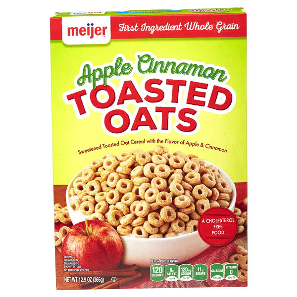 slide 1 of 1, Meijer Apple Cinnamon Toasted Oats Cereal, 12.9 oz
