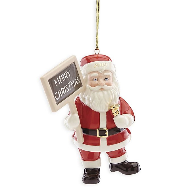 slide 1 of 1, Lenox 2019 Merry Christmas Santa Christmas Ornament, 1 ct