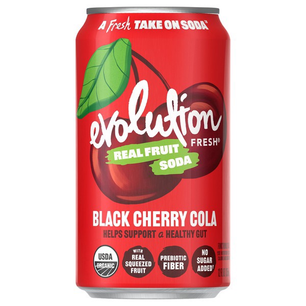 slide 1 of 5, Evolution Fresh Black Cherry Cola Organic Real Fruit Soda - 12 fl oz Can, 12 fl oz