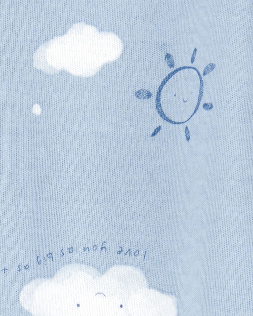 slide 2 of 2, Carter's Baby Cloud Print 2-Way Zip Cotton Sleep & Play Pajamas - Blue Blue 3M, 1 ct