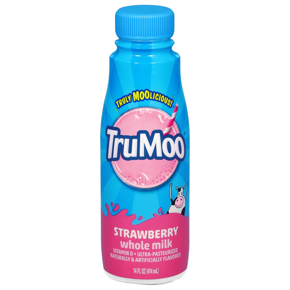 slide 1 of 12, TruMoo Strawberry Whole ESL Milk 14oz, 14 fl oz