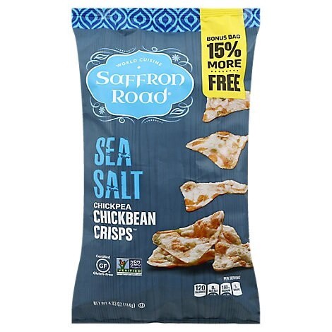 slide 1 of 6, Saffron Road Sea Salt Chickpea Chickbean Crisps, 4.03 oz