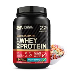 Optimum Nutrition Gold Standard 100% Whey Protein Fruity Cereal Flavor Protein Powder Drink Mix 24 oz