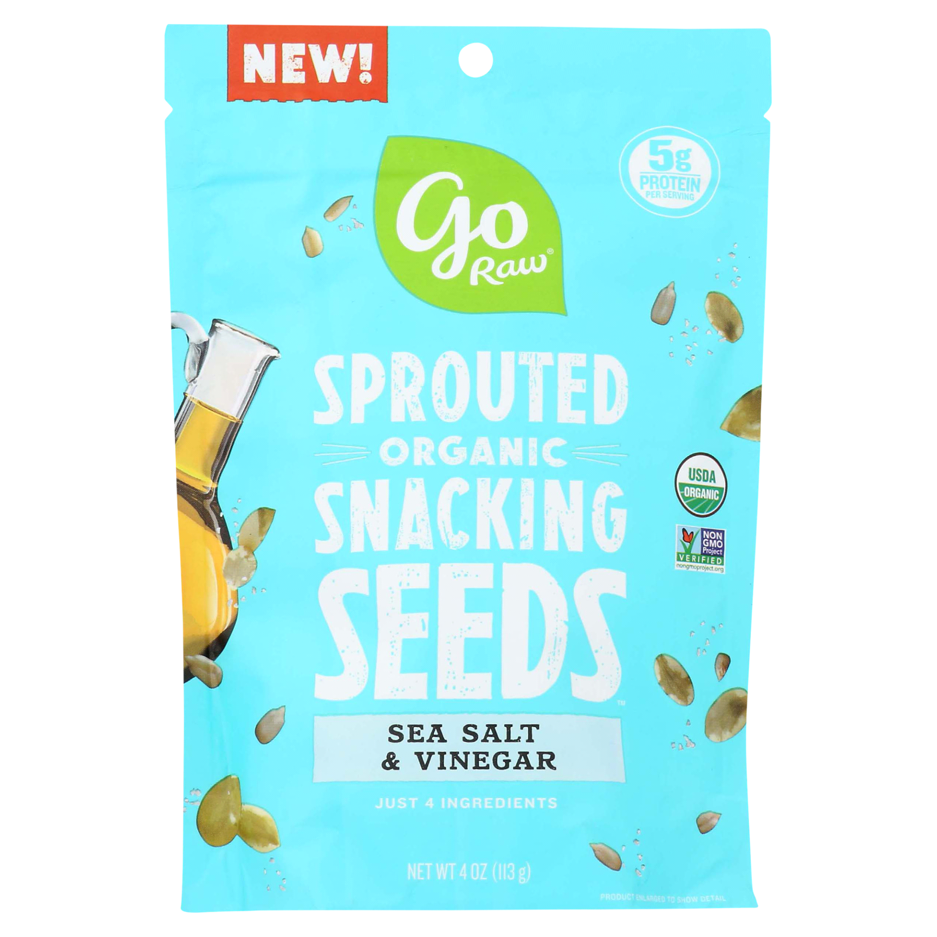 slide 1 of 11, Go Raw Sprouted Organic Snacking Seeds, Sea Salt & Vinegar, 4 oz