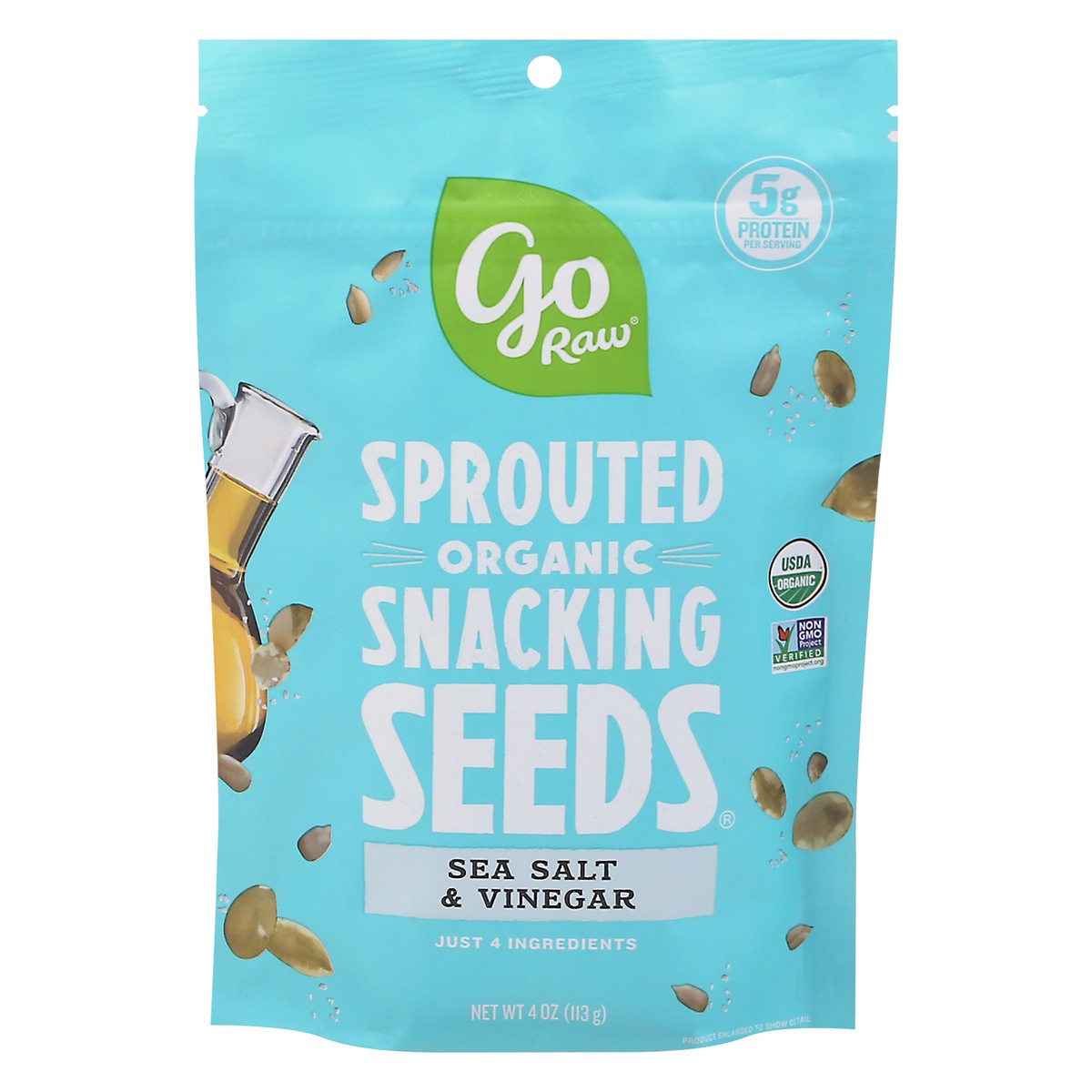 slide 6 of 11, Go Raw Sprouted Organic Snacking Seeds, Sea Salt & Vinegar, 4 oz