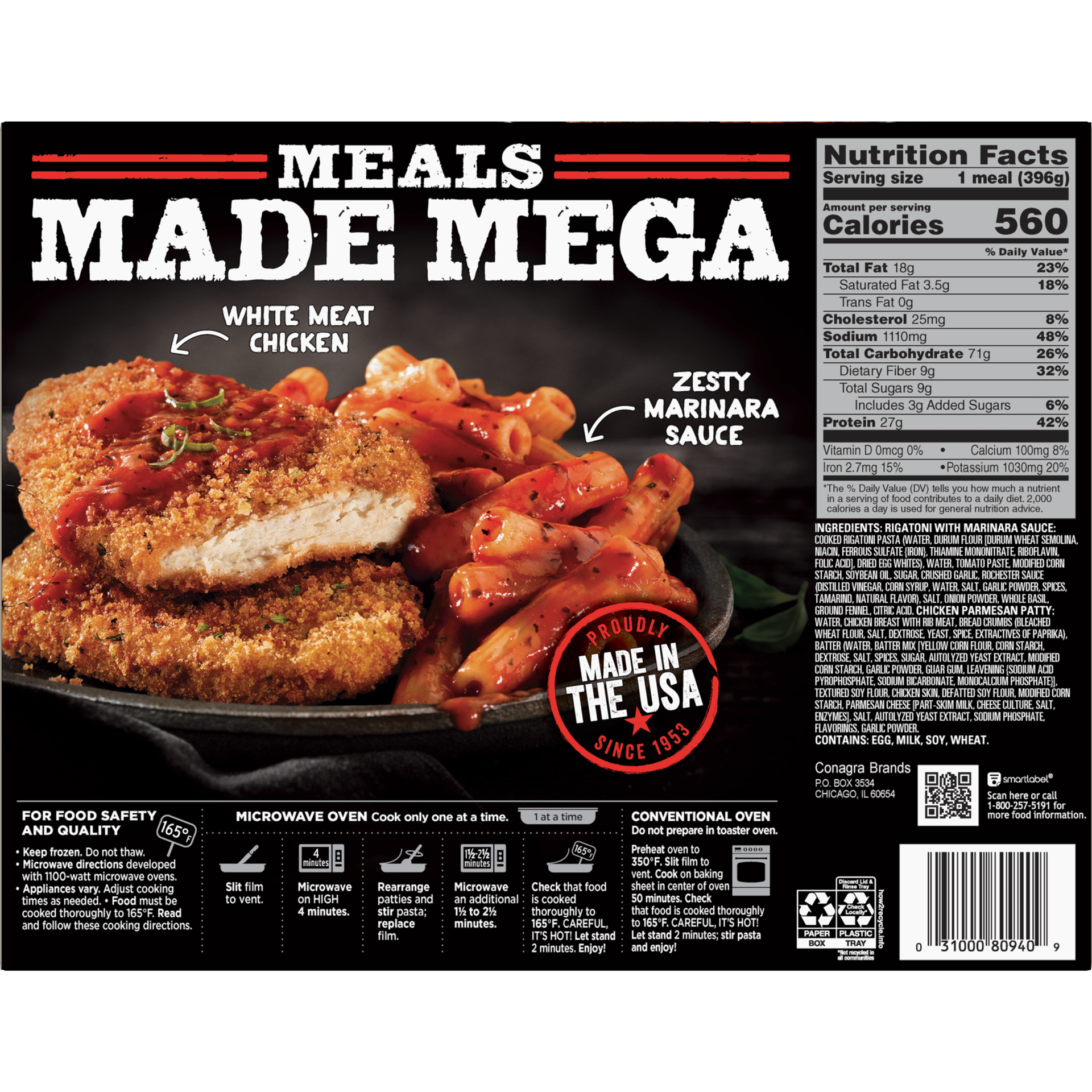 slide 2 of 2, Banquet Mega Frozen Meals Chicken Parmesan, 14 Ounce, 14 oz