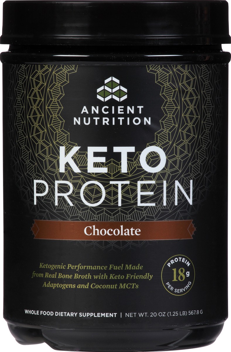 slide 5 of 14, Ancient Nutrition Chocolate Keto Protein 20 oz, 1 ct