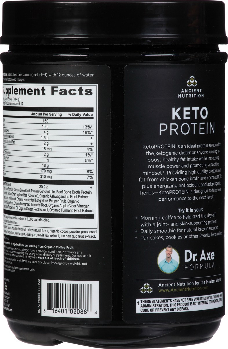 slide 9 of 14, Ancient Nutrition Chocolate Keto Protein 20 oz, 1 ct