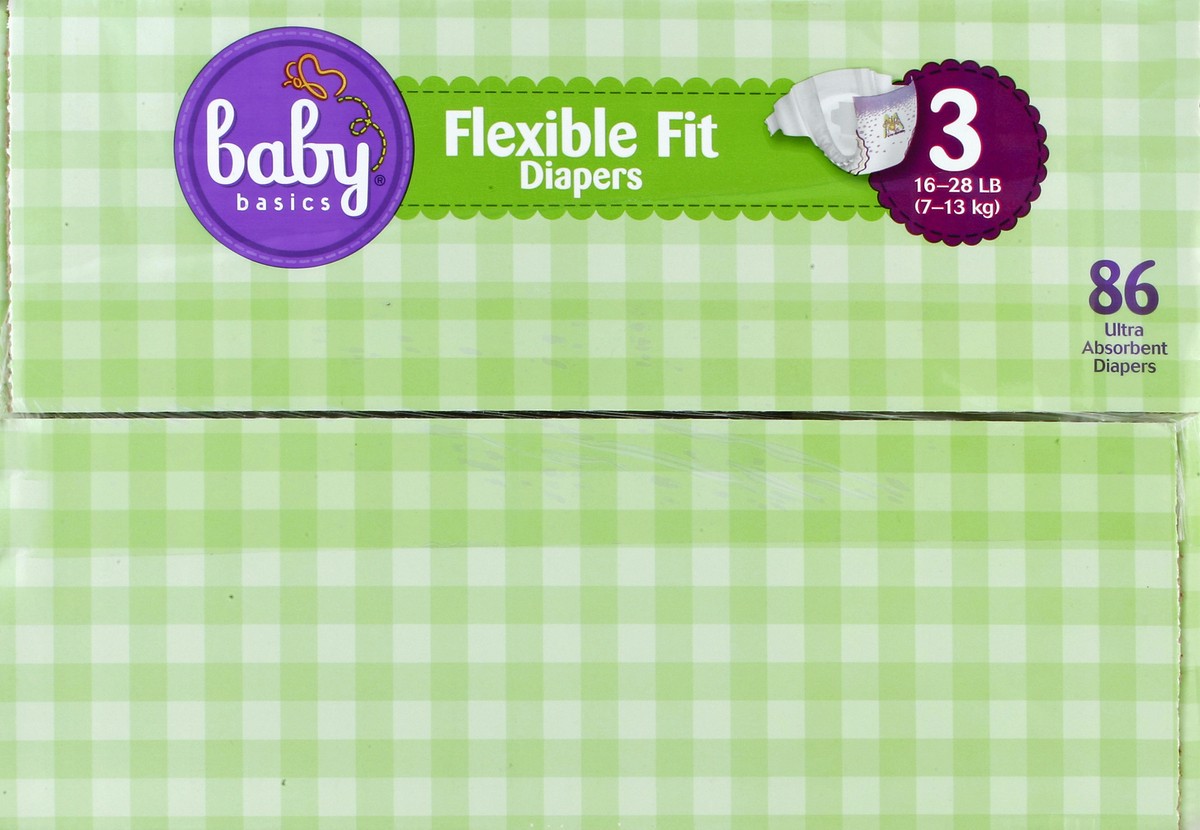 slide 3 of 8, Baby Basics Diapers 86 ea, 86 ct