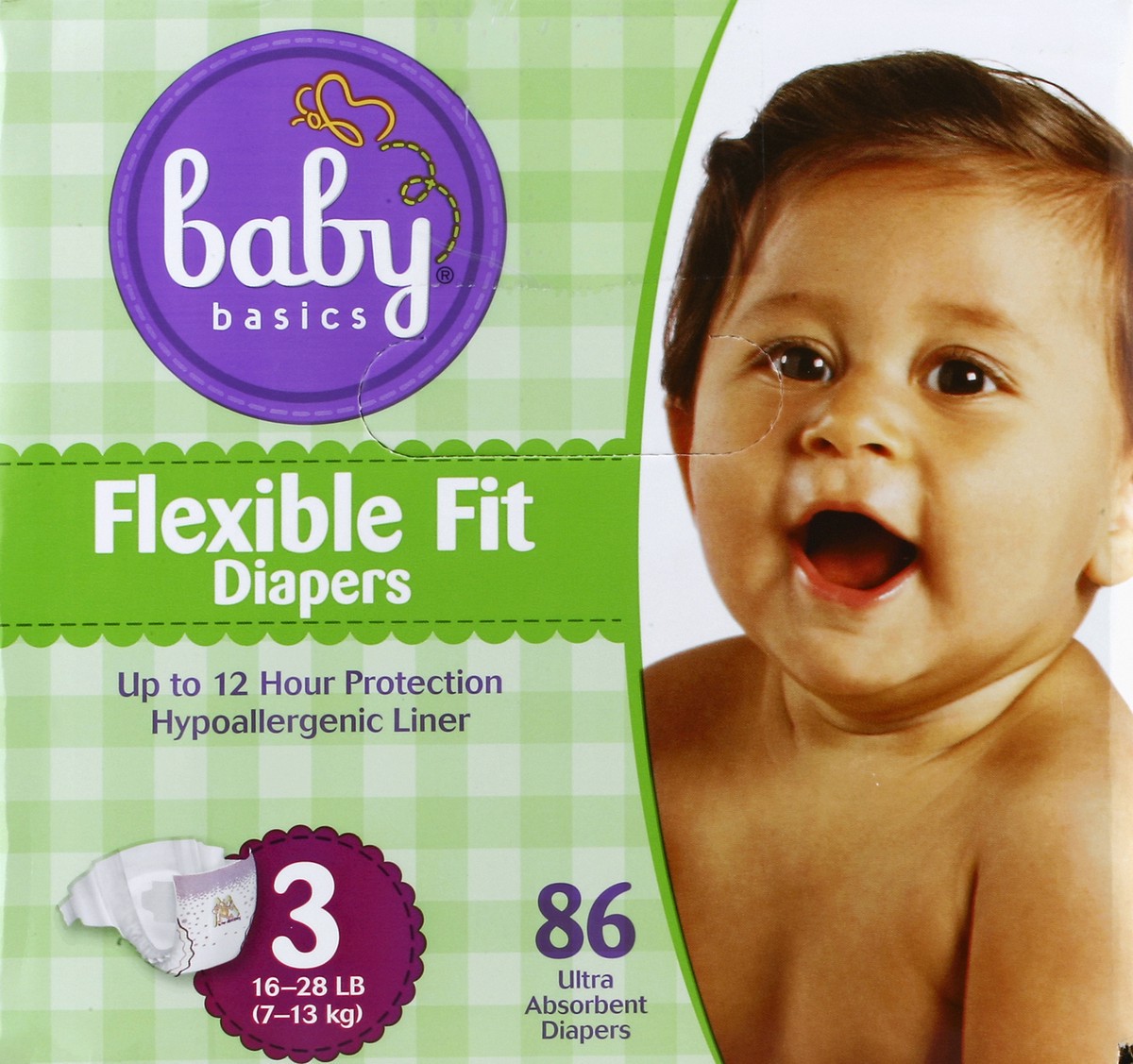 slide 4 of 8, Baby Basics Diapers 86 ea, 86 ct