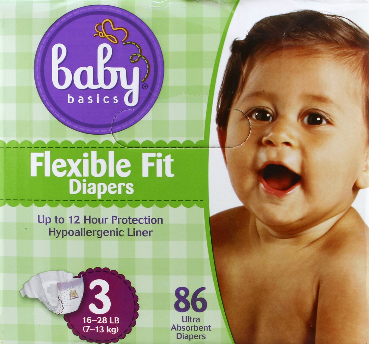 slide 5 of 8, Baby Basics Diapers 86 ea, 86 ct