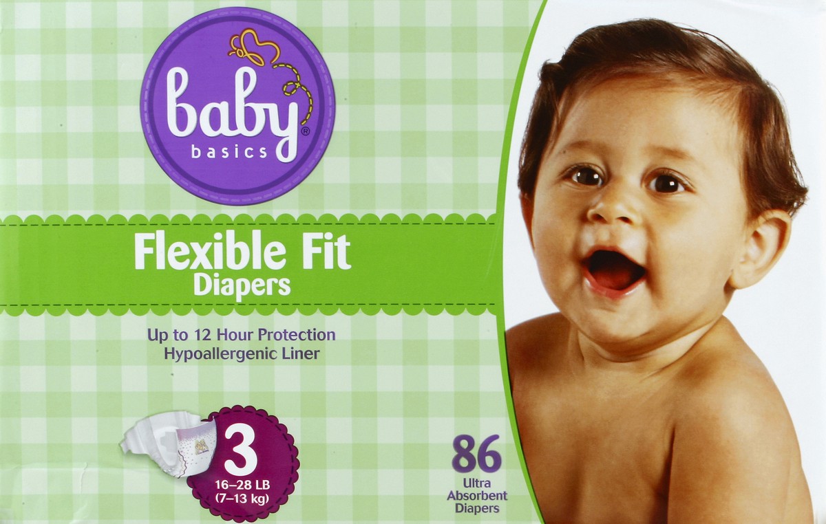 slide 1 of 8, Baby Basics Diapers 86 ea, 86 ct