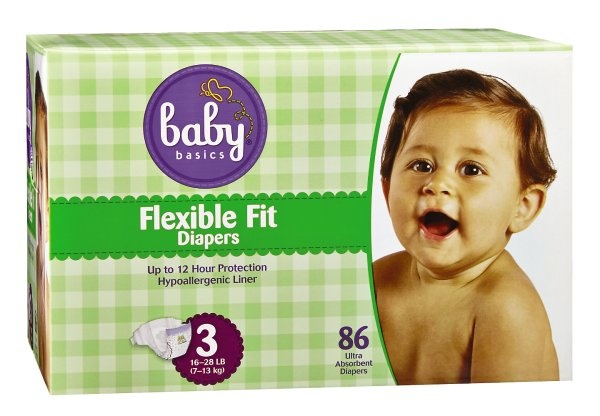slide 1 of 1, Baby Basics Diapers 86 ea, 86 ct
