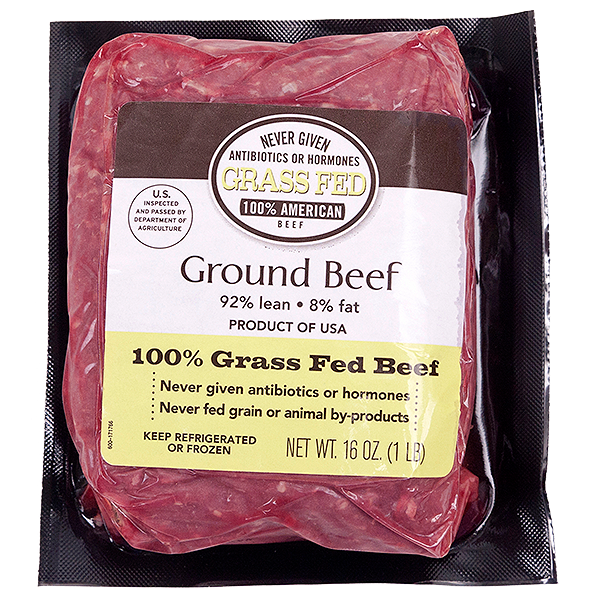 slide 1 of 1, Lunds & Byerlys Grass Fed All-Natural 92% Lean Ground Beef Seal Fresh Package, 16 oz
