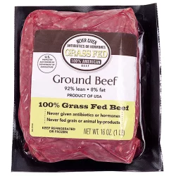 Lunds & Byerlys Grass Fed All-Natural 92% Lean Ground Beef Seal Fresh Package
