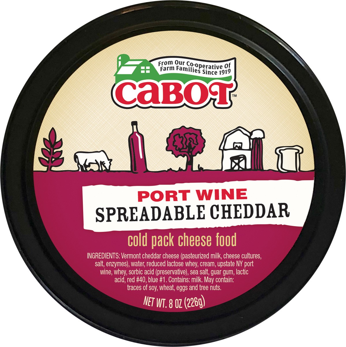 slide 4 of 4, Cabot Port Wine Spreadable Cheddar Cheese - 8 Oz, 8 oz