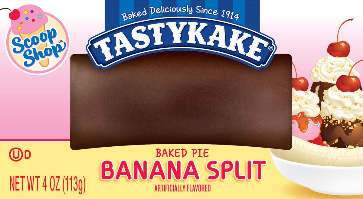 slide 9 of 9, Tastykake Scoop Shop Banana Split Baked Pie 4 oz, 4 oz
