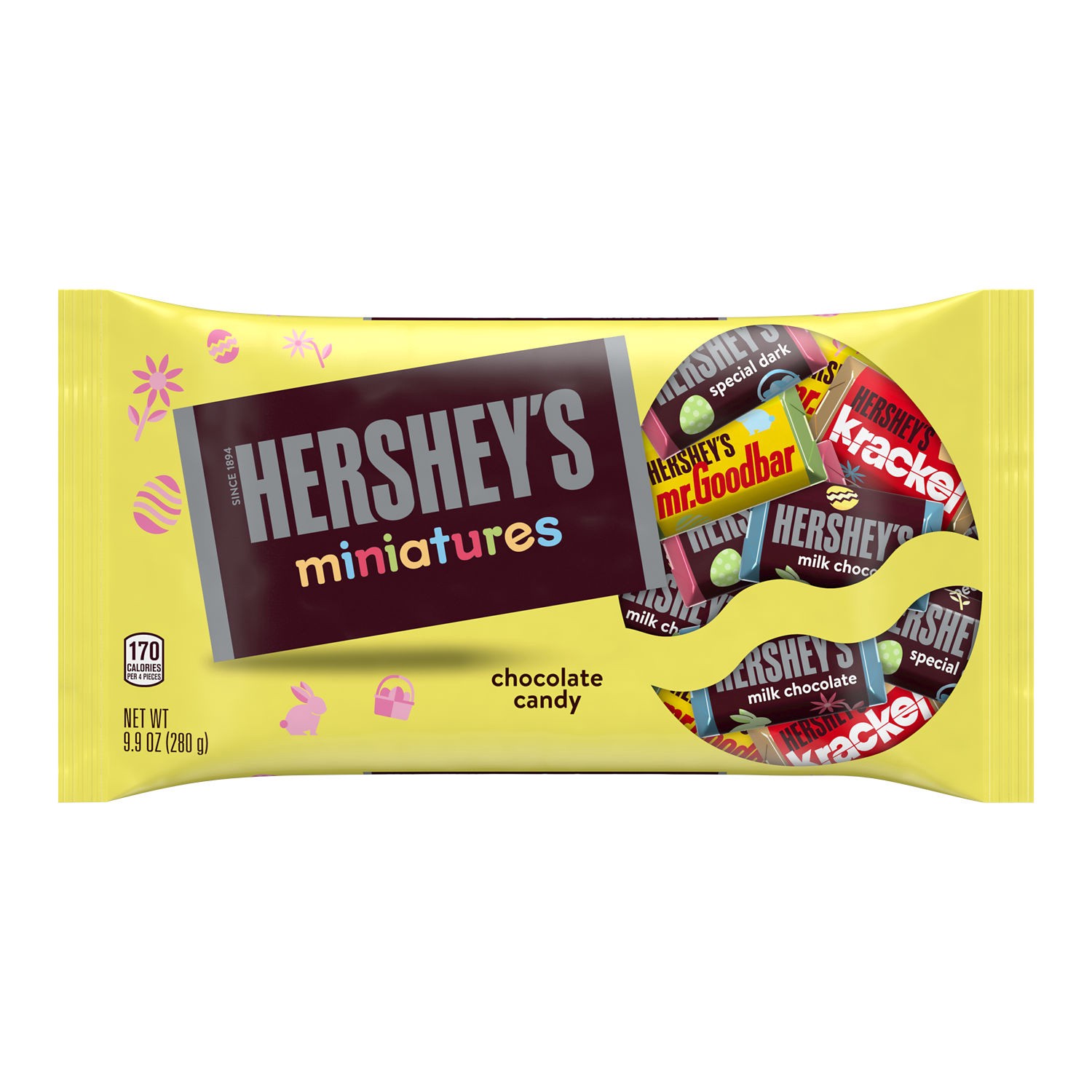 slide 1 of 3, Hershey's Miniatures Assorted Chocolate, Easter Candy Bag, 9.9 oz, 9.9 oz