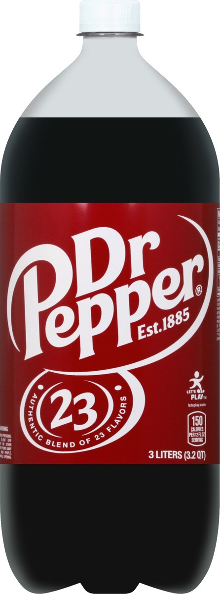 slide 9 of 10, Dr Pepper Soda, 3 L bottle, 3 liter