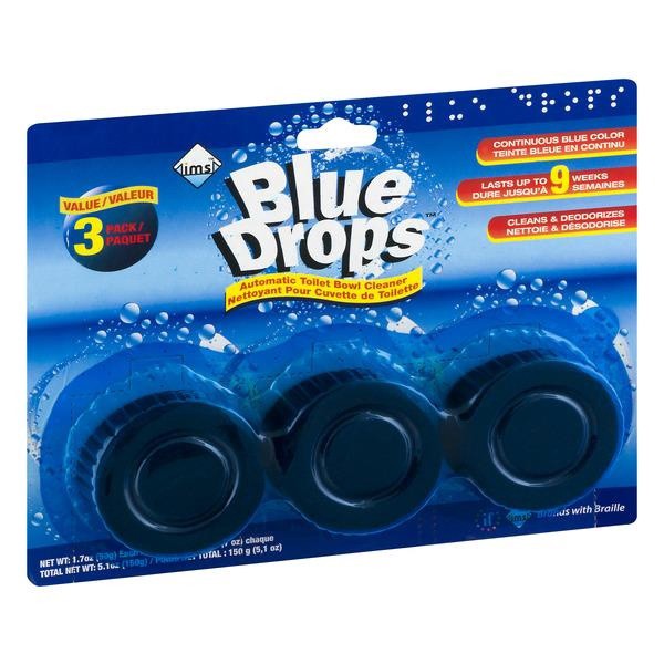 slide 1 of 1, Blue Drops Ims Blue Drops Automatic Toilet Bowl Cleaner, 3 ct; 1.7 oz