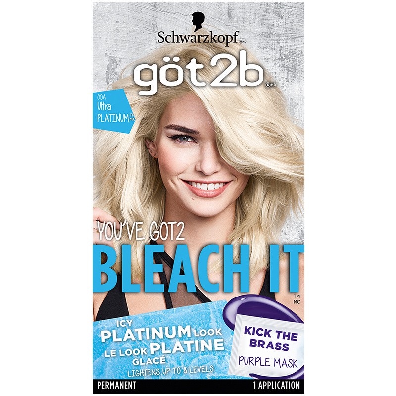 slide 1 of 5, Schwarzkopf Got2b Bleach It Permanent Hair Color, 00A Ultra Platinum, 1.7 fl oz