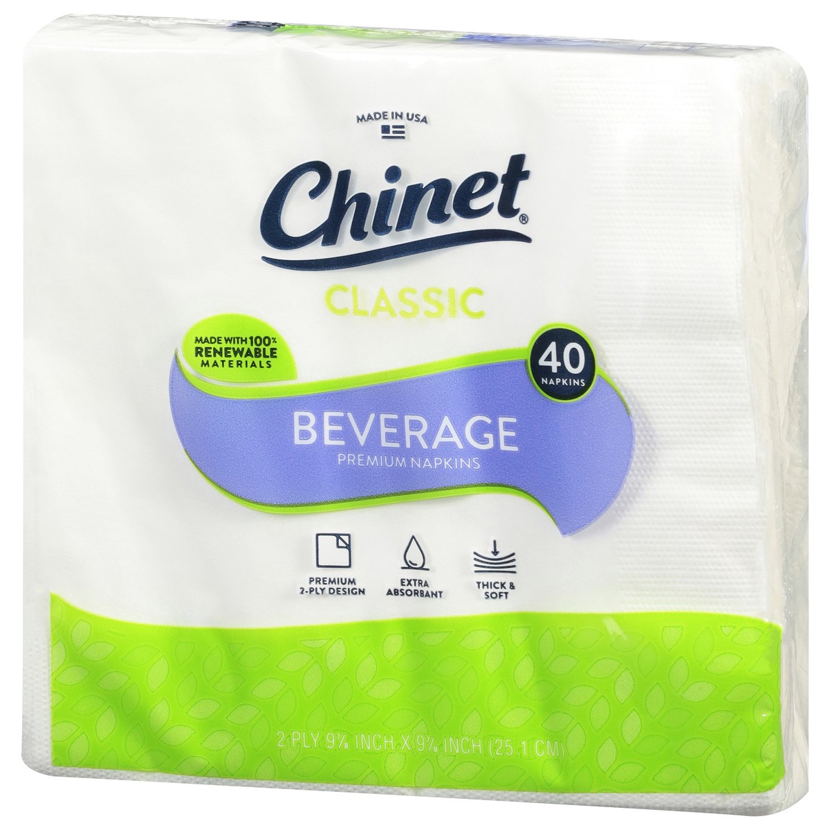 slide 2 of 12, Chinet Classic 2 Ply Premium Beverage Napkins 40 ea, 40 ct