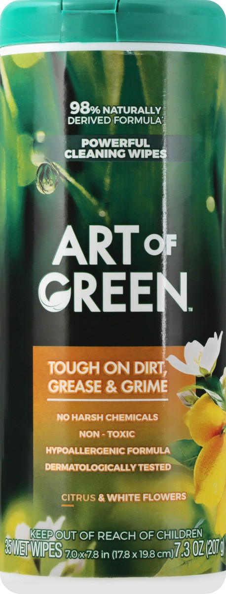 slide 4 of 9, Art of Green Powerful Citrus & White Flowers Cleaning Wipes 35 ea, 35 ct