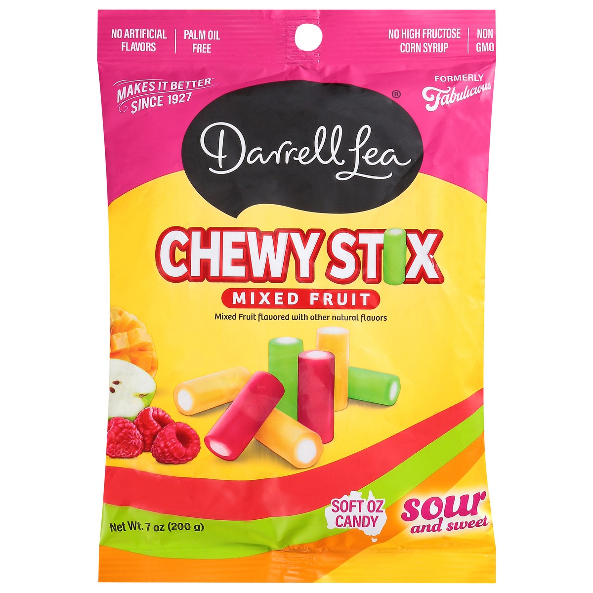 slide 1 of 9, Darrell Lea Mixed Fruit Chewy Stix 7 oz, 7 oz