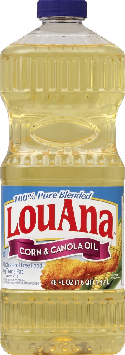 slide 2 of 2, LouAna Corn & Canola Oil 48 oz, 48 oz