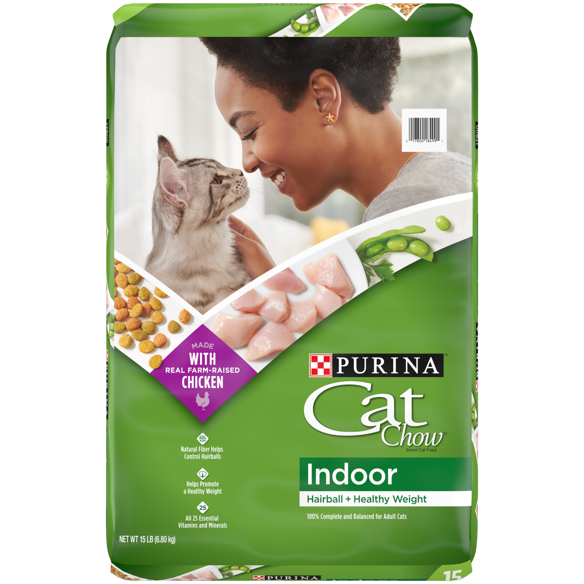 slide 1 of 12, Purina Cat Chow Indoor Dry Cat Food, 15 lb