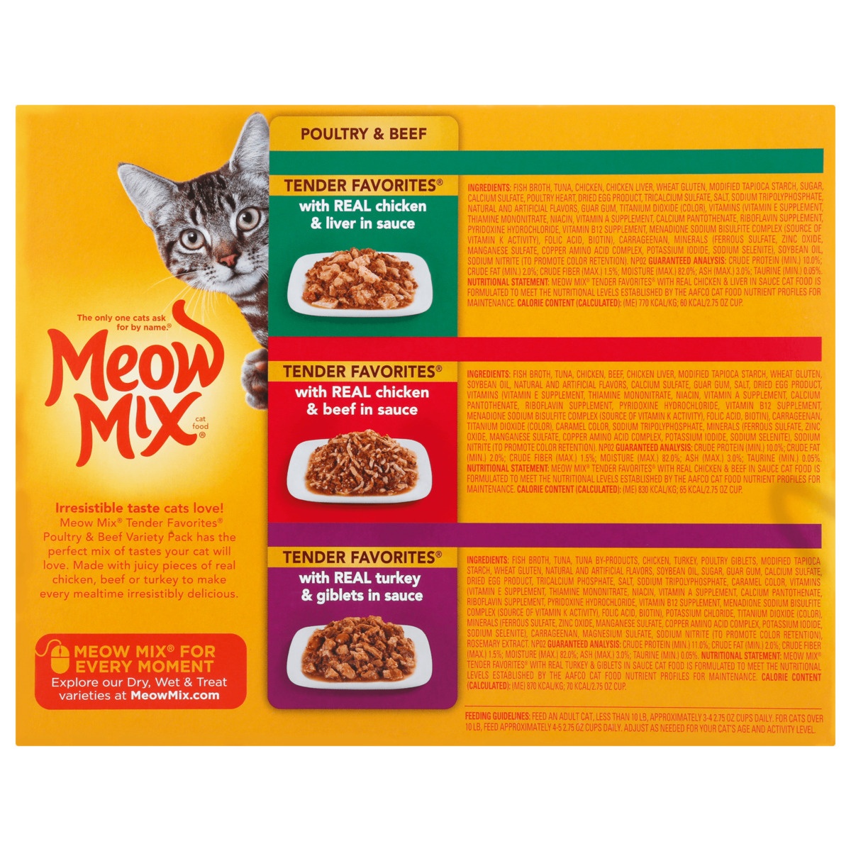 slide 4 of 10, Meow Mix Cat Food Poultry & Beef Variety Pack, 24 ct; 2.75 oz