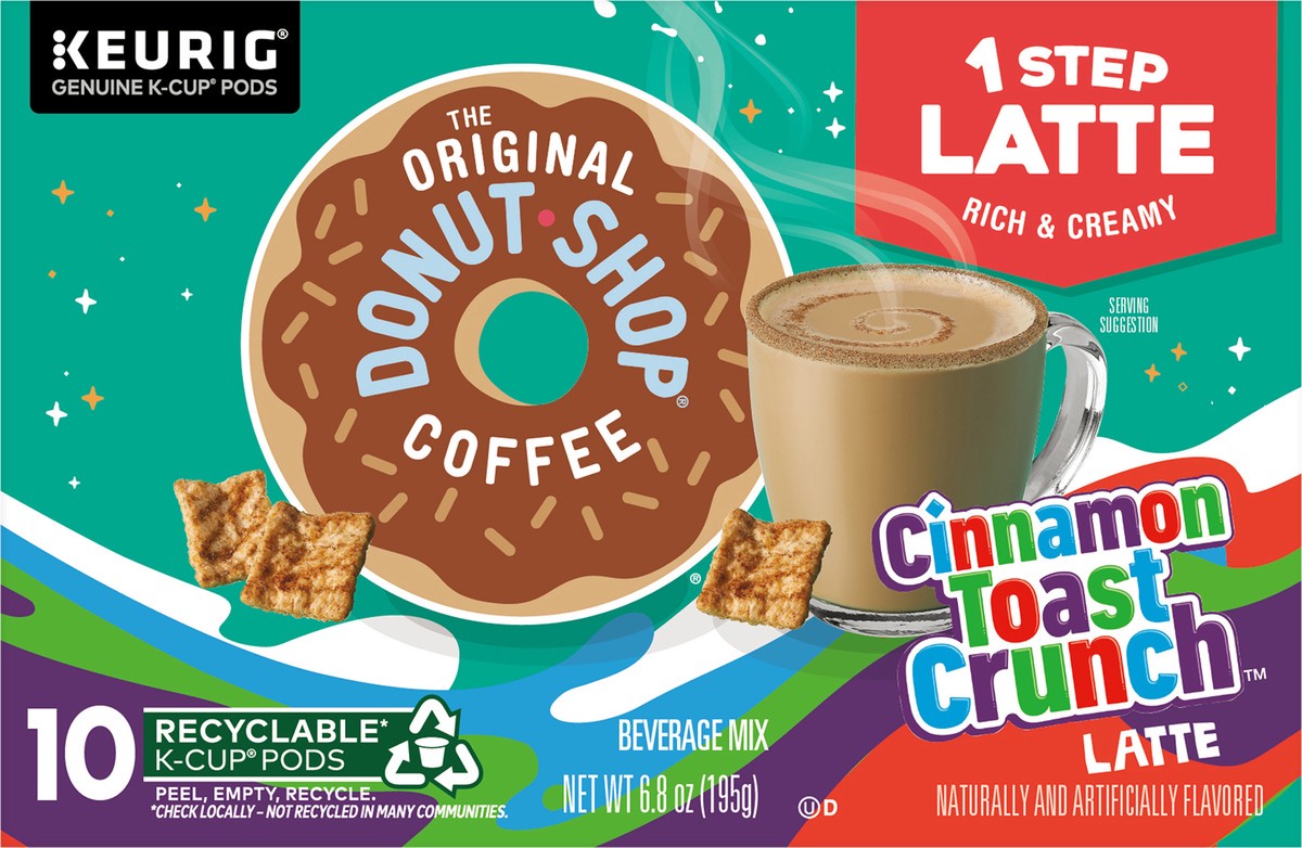 slide 10 of 10, The Original Donut Shop One Step Cinnamon Toast Crunch Latte, Keurig Single Serve K-Cup Pods, 10 Count, 10 ct