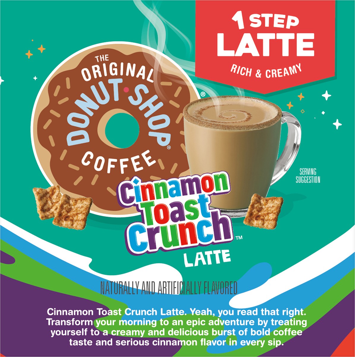slide 5 of 10, The Original Donut Shop One Step Cinnamon Toast Crunch Latte, Keurig Single Serve K-Cup Pods, 10 Count, 10 ct