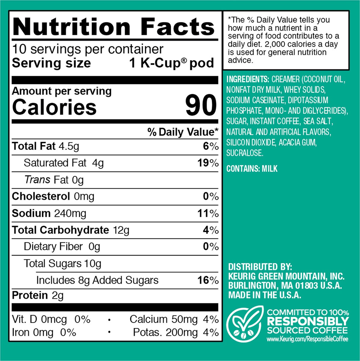 slide 7 of 10, The Original Donut Shop One Step Cinnamon Toast Crunch Latte, Keurig Single Serve K-Cup Pods, 10 Count, 10 ct