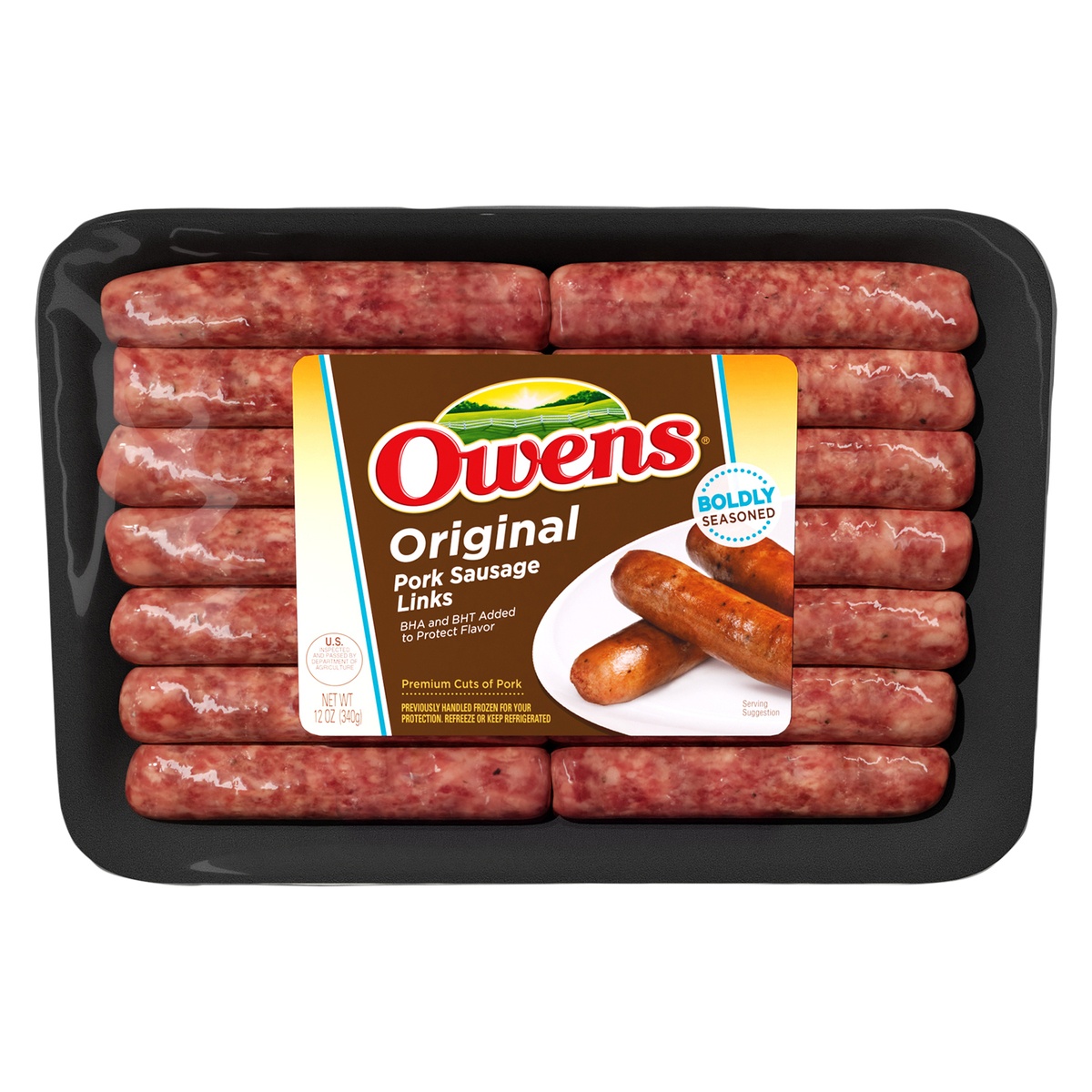 slide 1 of 2, Owens Original Pork Sausage Links, 12 oz
