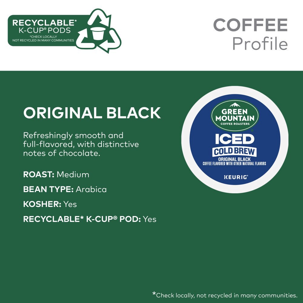 slide 2 of 6, Green Mountain Coffee Roasters Original Black Iced Cold Brew Coffee, Single Serve Keurig K-Cup Pods, 10-Count Box, 10 ct