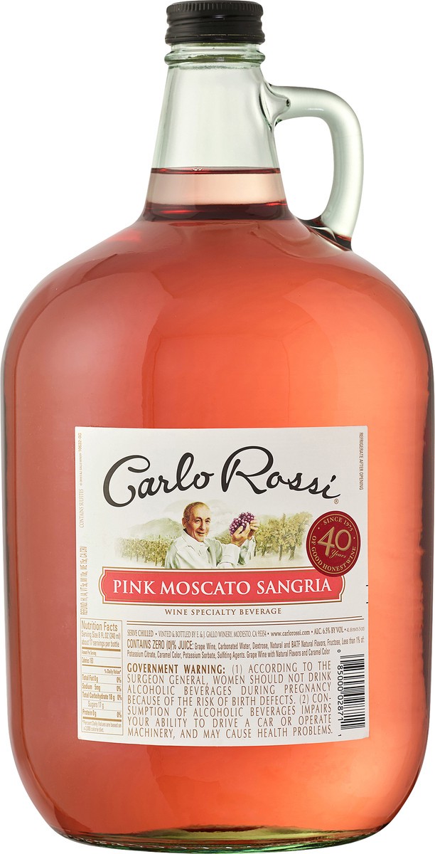 slide 2 of 2, Carlo Rossi Pink Moscato Wine, 4 liter