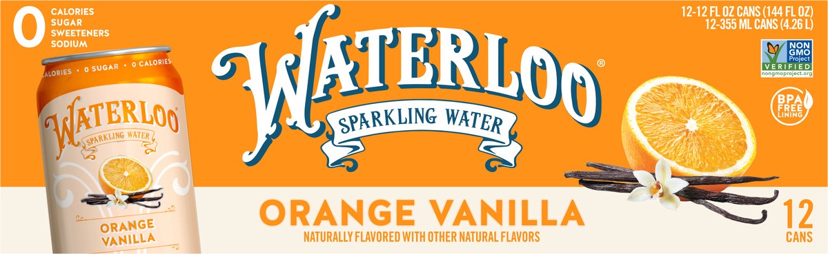 slide 2 of 2, Waterloo Orange Vanilla Sparkling Water - 12 ct, 12 ct; 12 oz