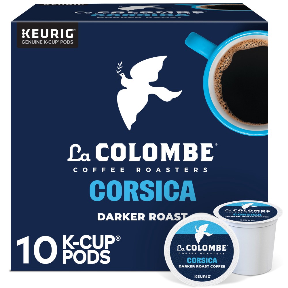 slide 1 of 1, La Colombe Coffee Roasters Corsica Dark Roast Coffee, Single Serve Keurig K-Cup Pods, 10 Count Box, 10 ct