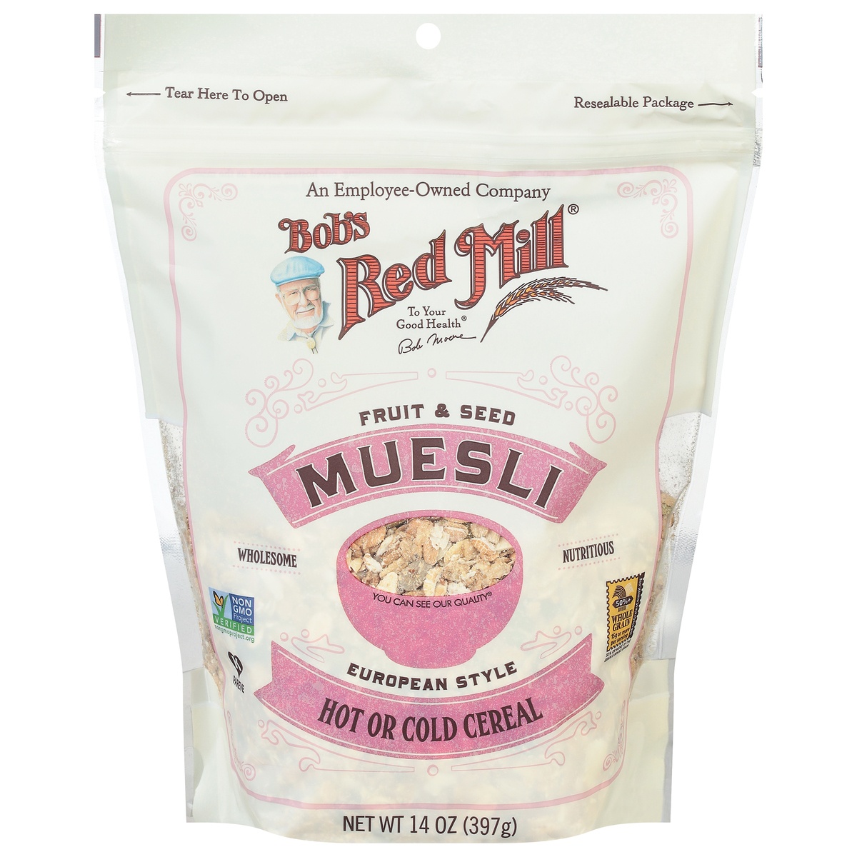 slide 1 of 1, Bob's Red Mill European Style Hot or Cold Cereal Fruit & Seed Muesli 14 oz, 14 oz