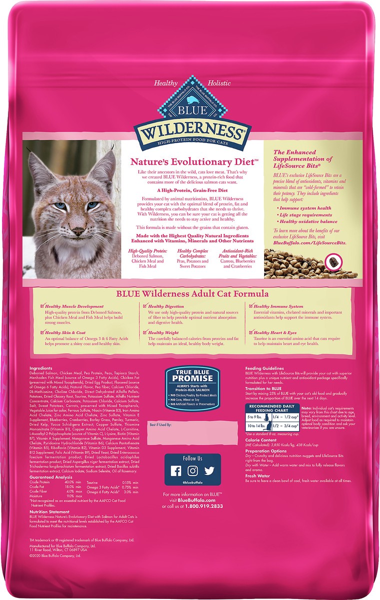 slide 3 of 7, Blue Buffalo Blue Wilderness Nature's Evolutionary Diet Adult with Salmon Cat Food 9.5 lb, 9.5 lb