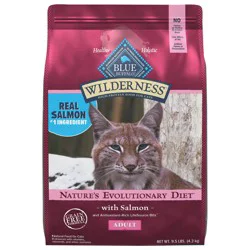 Blue Buffalo Wilderness Natural High Protein, Grain Free Dry Food for Adult Cats, Salmon, 9.5-lb Bag